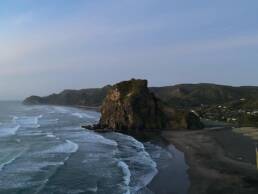 Piha beach coastline in New Zealand